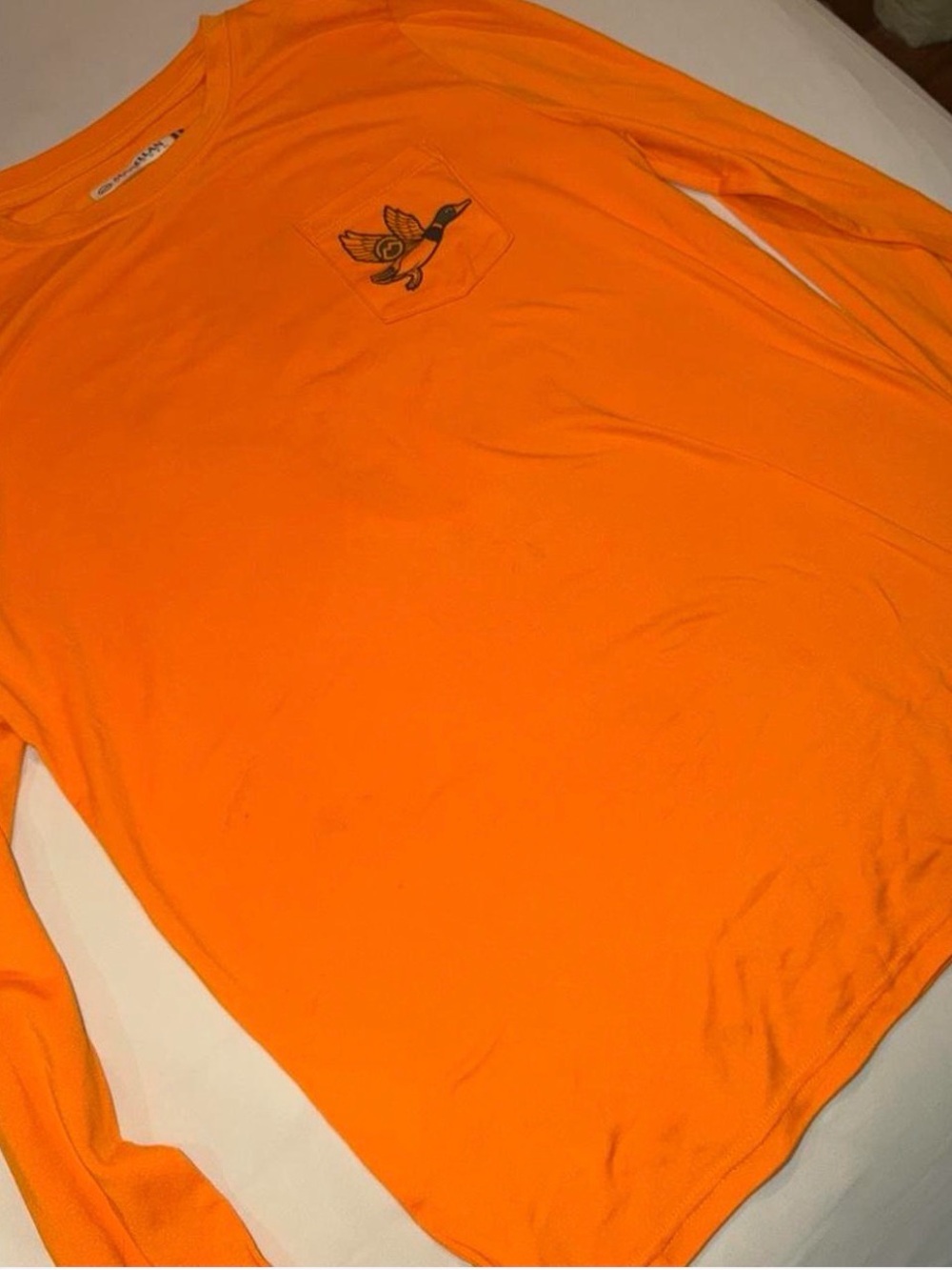 Magellan Outdoors Orange Long-Sleeve Tee with Duck Pocket
